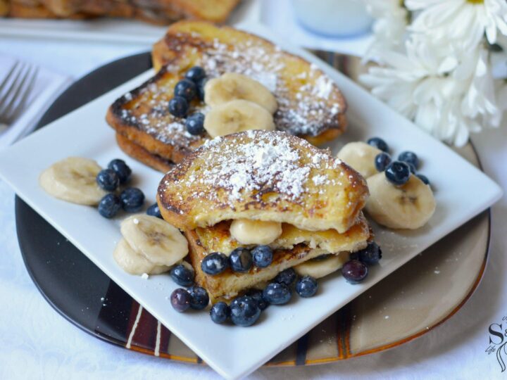 Banana Blueberry Stuffed French Toast
