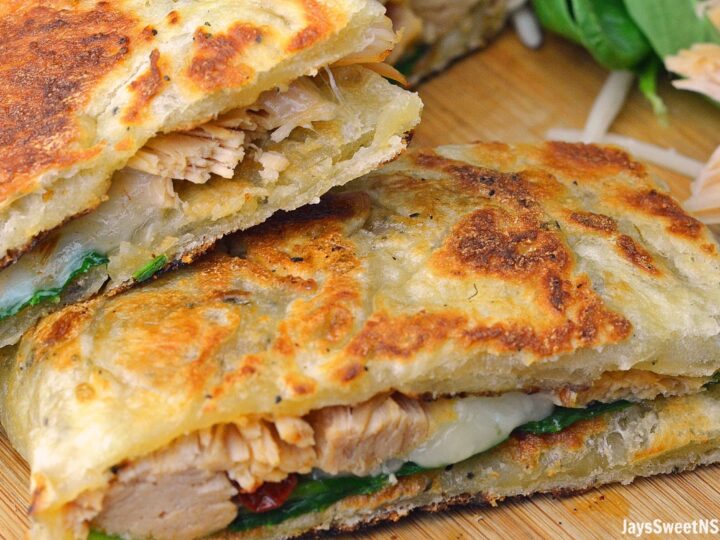 A savory Turkey Padania sandwich recipe is made with leftover Thanksgiving turkey, fresh spinach, cheese, and more. For a tasty spin on lunch or dinner meals, this handheld sanwhich only takes minutes to put together..