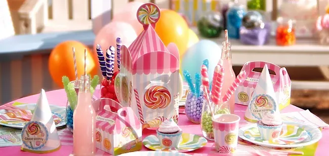Create the Sweetest Candy Themed Birthday Ever with party supply kits you can grab online! There are so many fun Candy inspired birthday decorations to grab, as well as fun party favors and games.