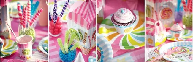 Create the Sweetest Candy Themed Birthday Ever with party supply kits you can grab online! There are so many fun Candy inspired birthday decorations to grab, as well as fun party favors and games.