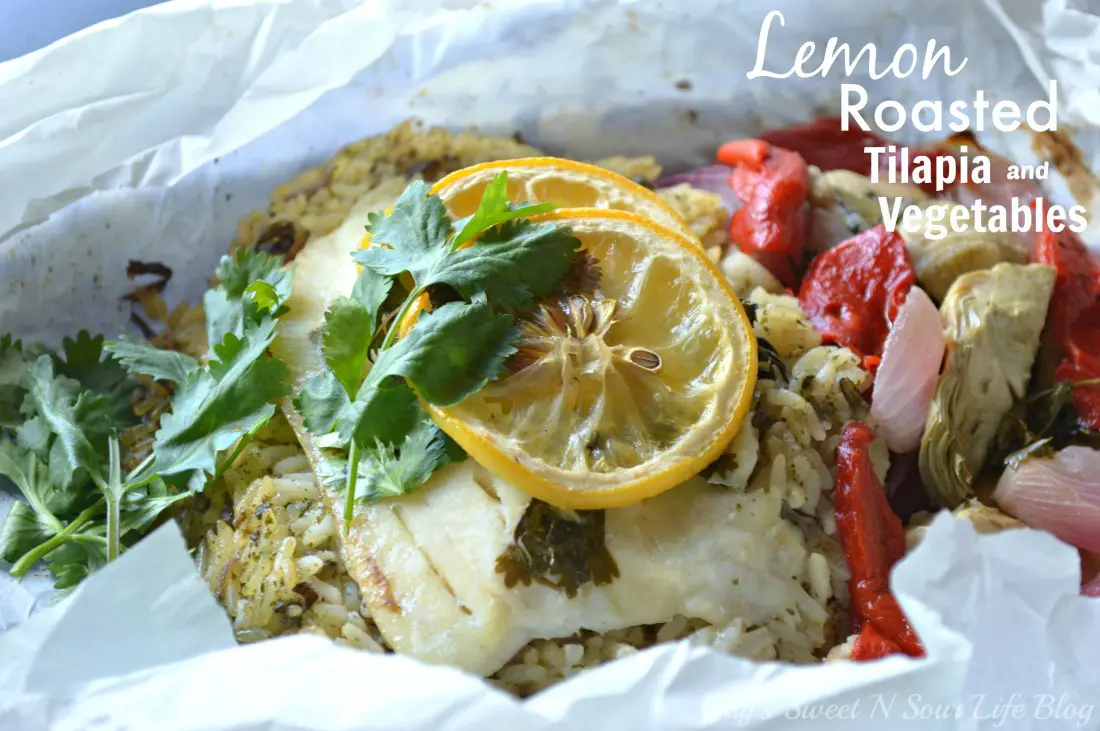 Lemon Roasted Tilapia and Vegetables Recipe. Dinner for two has never been so easy and delicious. This Fresh Lemon Roasted Tilapia and Vegetables are full of fresh flavor and spices.