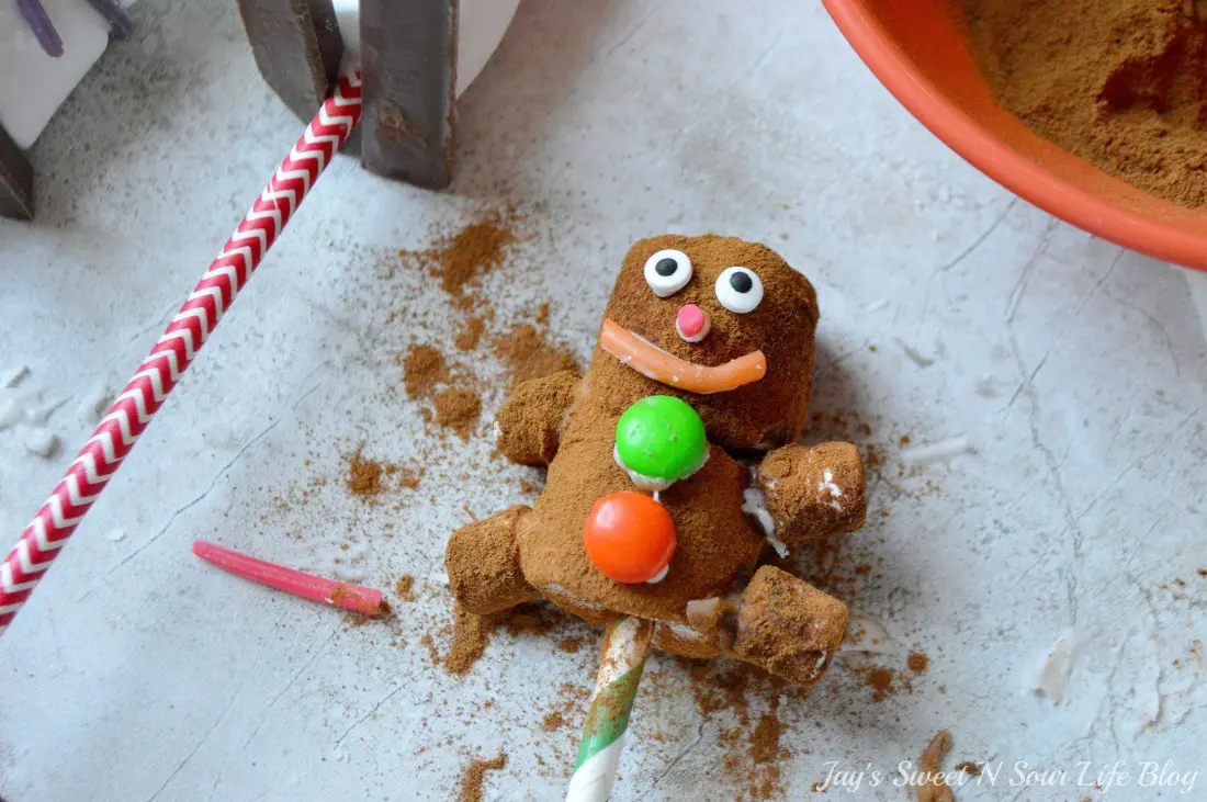 Insanely cute and festive Holiday Marshmallow Dippers, perfect for dipping into a warm cup of eggnog hot chocolate. Learn how to make these easy snowmen, reindeer, and gingerbread man marshmallow Dippers in just a few steps.