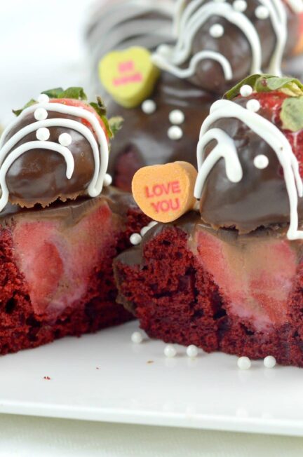 Valentine’s Day Cherry Red Velvet Cupcakes