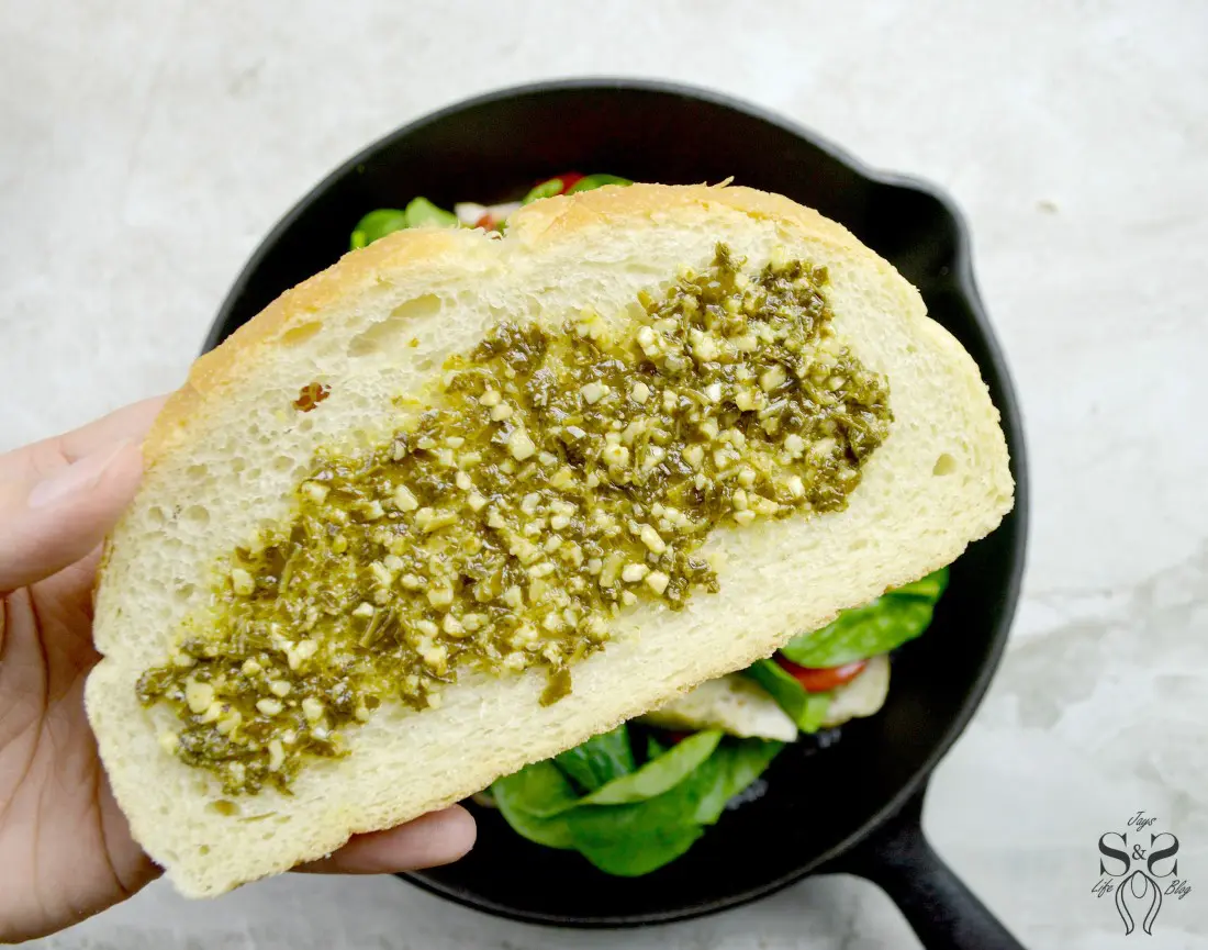 Turkey Pesto Grilled Cheese Step 6, If you are looking for that restaurant&nbsp;quality bistro sandwich, look no further. Bring the bistro home when you try my Turkey Pesto Grilled Cheese.