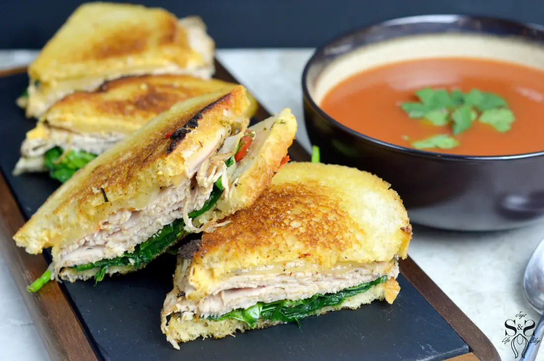 Turkey Pesto Grilled Cheese soup pair. If you are looking for that restaurant&nbsp;quality bistro sandwich, look no further. Bring the bistro home when you try my Turkey Pesto Grilled Cheese. 