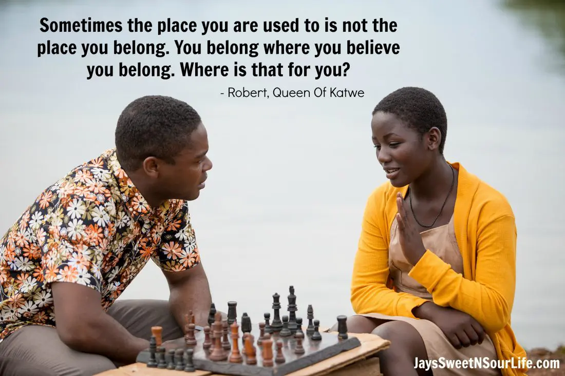 David Oyelowo is Robert Katende and Madina Nalwanga is Phiona Mutesi in Disney's QUEEN OF KATWE, the vibrant true story of a young girl from the streets of rural Uganda whose world rapidly changes when she is introduced to the game of chess.