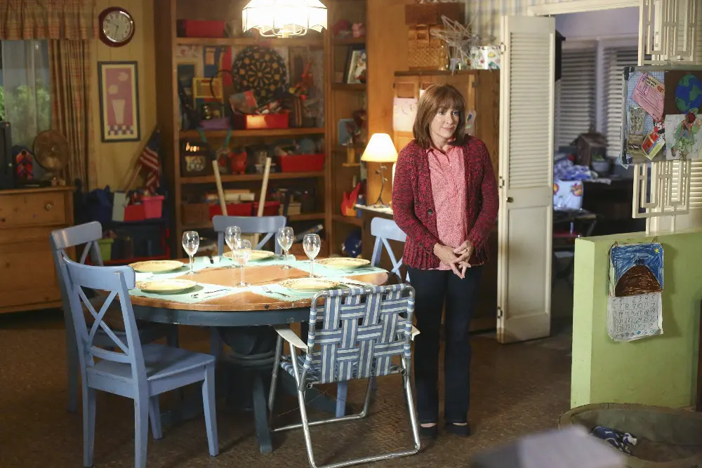 THE MIDDLE - "The Core Group" - Frankie and Mike are excited to meet April (Greer Grammer) - the love of Axl's life - but discover that love may indeed be blind when April reveals a quirky personality trait. Meanwhile, after getting bit by the acting bug while working at Dollywood over the summer, Sue wants to change her major to theater, and Brick is starting high school and making it his mission to try for a fresh start and not be considered one of the weird kids, on the season premiere of "The Middle" on its new night, TUESDAY, OCTOBER 11 (8:00-8:30 p.m. EDT), on the ABC Television Network. (ABC/Michael Ansell) PATRICIA HEATON