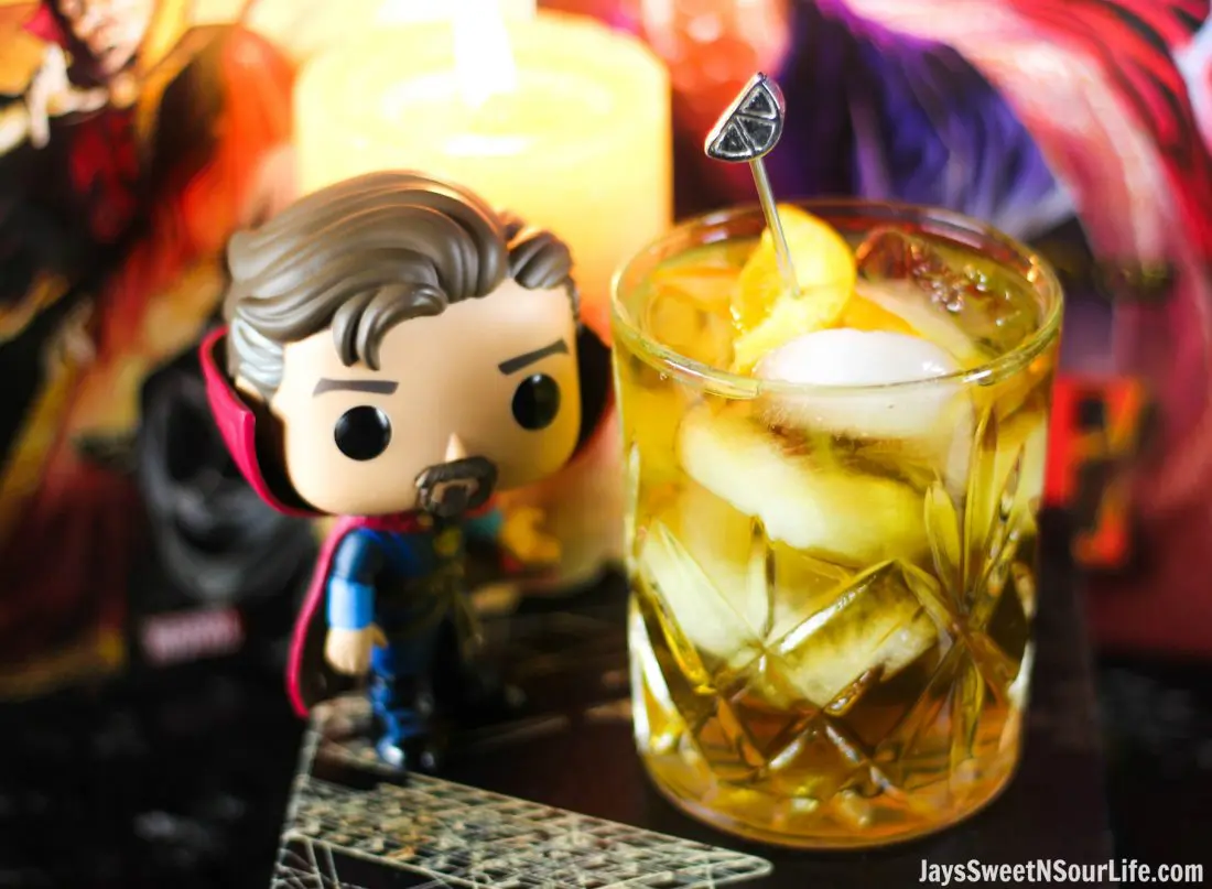 This drink so out of this world deliciously good, If you are looking for a way to celebrate the opening of Marvel's Doctor Strange Movie then this is the way you want to go. The Strange Manhattan is an out-of-this-world delicious adult beverage that you can enjoy while battling the dark forces from your couch.