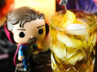This drink so out of this world deliciously good, If you are looking for a way to celebrate the opening of Marvel's Doctor Strange Movie then this is the way you want to go. The Strange Manhattan is an out-of-this-world delicious adult beverage that you can enjoy while battling the dark forces from your couch.