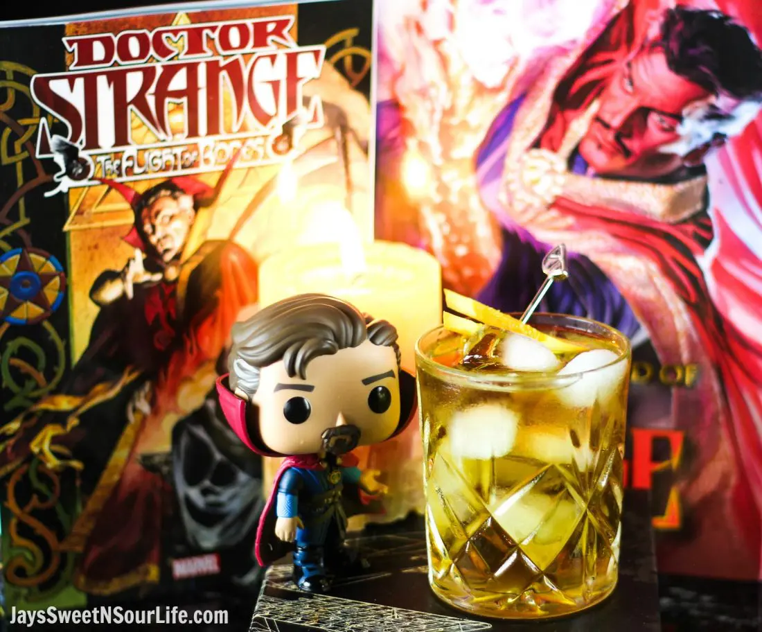 This drink so out of this world deliciously good, If you are looking for a way to celebrate the opening of Marvel's Doctor Strange Movie then this is the way you want to go. The Strange Manhattan is an out-of-this-world delicious adult beverage that you can enjoy while battling the dark forces from your couch.