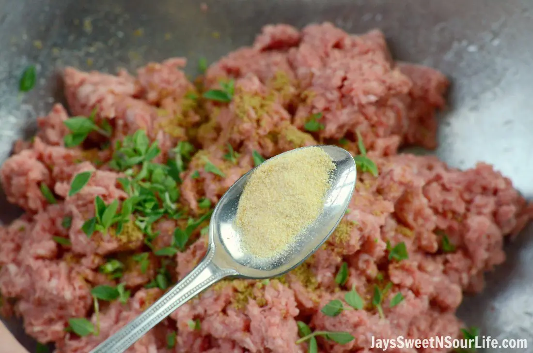 Mediterranean Bison Burger Step 3. Deck the halls and your home with the smell of delicious fresh made Mediterranean Bison Burger and fries using Boar's Hummus as a spread.