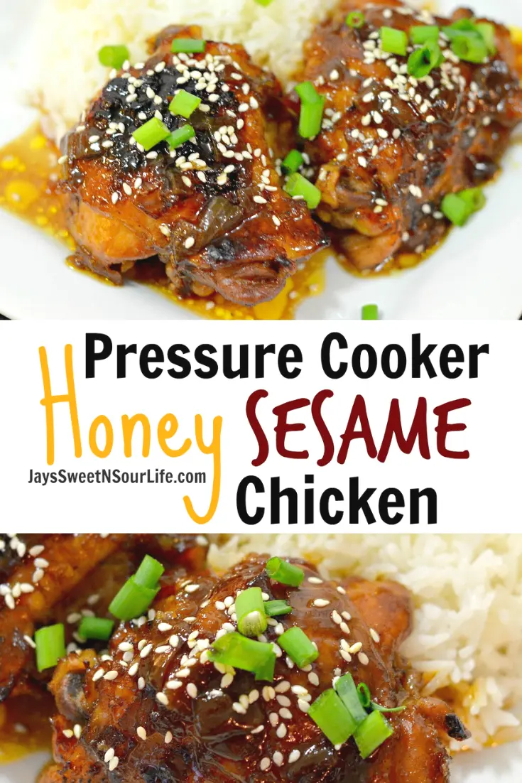 Instant Pot Honey Sesame Chicken. Try my easy to make Pressure Cooker Honey Sesame Chicken recipe. The chicken falls off the bone and the meat is so tender and juicy.