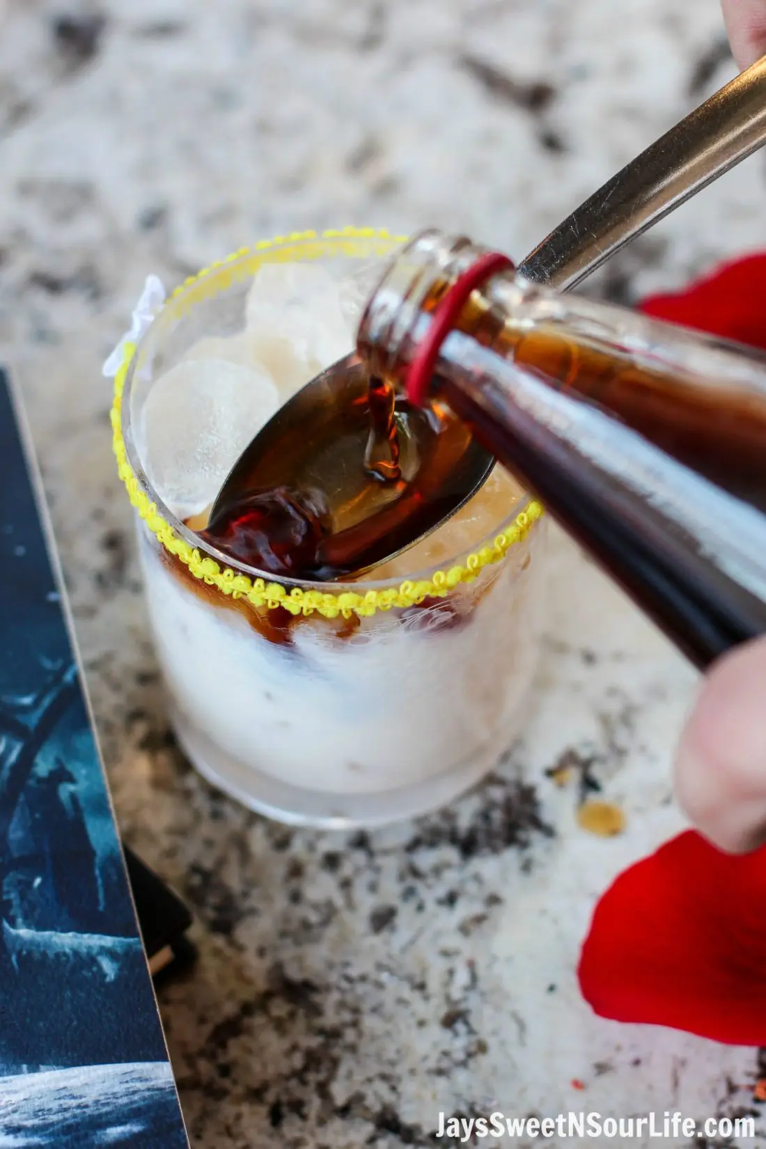 Beauty and the Beast Cocktail Step 2. Break the curse with this Disney inspired Beauty and the Beast Cocktail. Made with layers of Kringle Cream Liqueur and Coffee Soda, this simple but elegant cocktail recipe delivers a delicious big flavor.