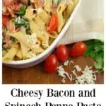 Cheesy Bacon . and Spinach Penne PastaTreat your family this holiday season with a deliciously easy to make Cheesy Bacon and Spinach Penne Pasta. Perfect for any dinner time during the year. Shared via Jays Sweet N Sour Life.