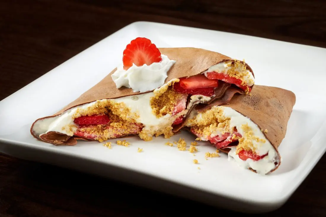 A sweet treat of a stuffed crepe at the Busch Gardens 2018 Food and Wine Festival. A tasty adventure awaits culinary explorers during Busch Gardens&reg; Food & Wine Festival May 25 &ndash; July 1