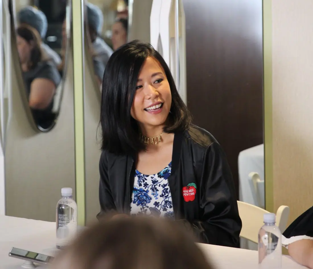 &ldquo;Bao&rdquo; Director Domee Shi answering questions at interview with bloggers. Directed by Domee Shi, Bao&rdquo; opens in theaters on June 15, 2018, in front of &ldquo;Incredibles 2.&rdquo;