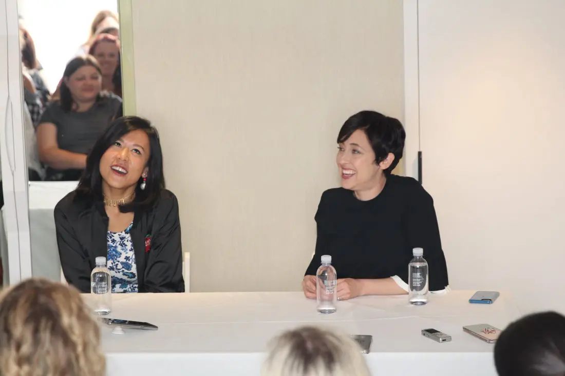 “Bao” Director Domee Shi & Producer Becky Neiman Post answering questions at interview. Directed by Domee Shi, Bao” opens in theaters on June 15, 2018, in front of “Incredibles 2.”