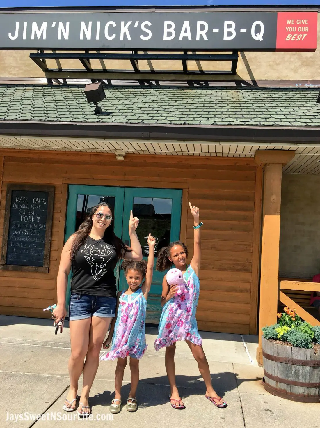 Jim N Nicks BBQ - Visit Cabarrus County Entrance Family Photo. A Large Families Adventure Guide To Cabarrus County - North Carolina - via JaysSweetNSourLife.com.