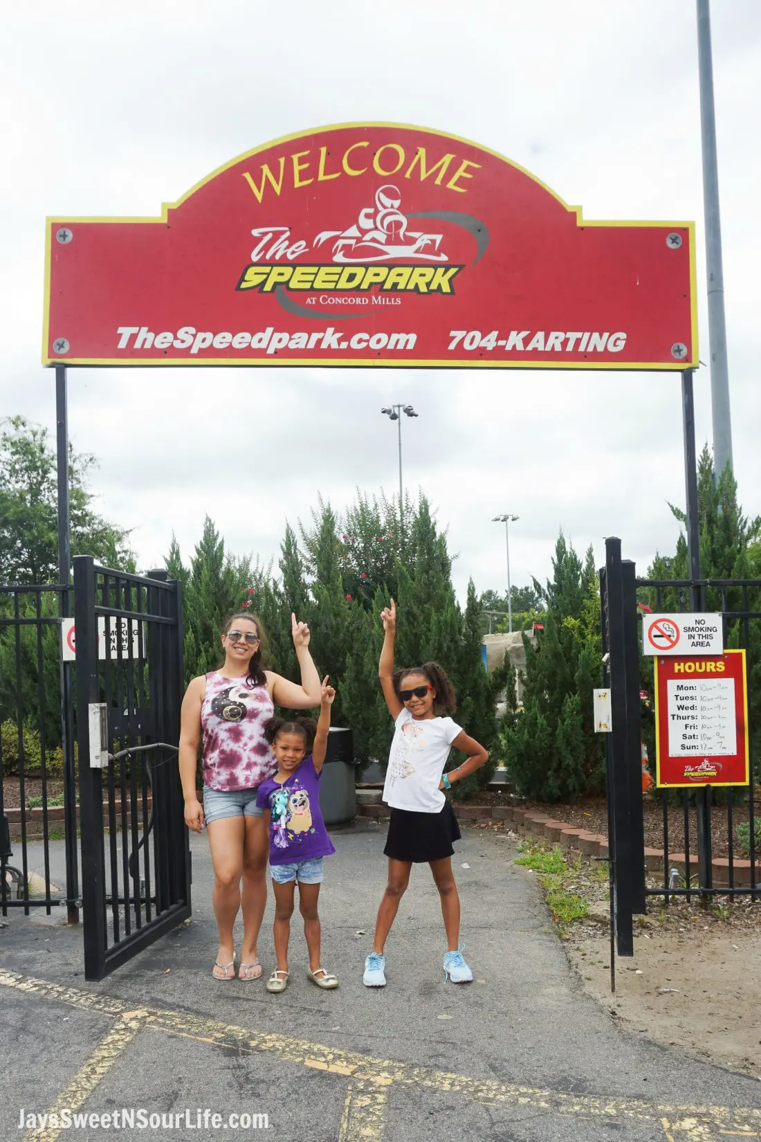 SpeedPark - Visit Cabarrus County Entrance Family Shot. A Large Families Adventure Guide To Cabarrus County - North Carolina - via JaysSweetNSourLife.com.