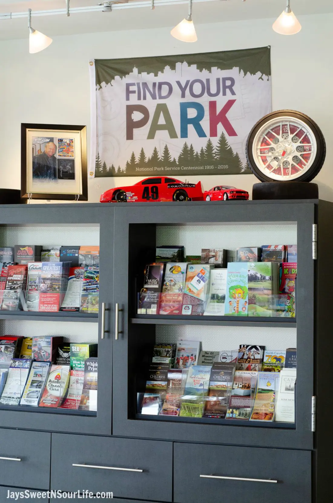 Visit Cabarrus County Vistor Center Find Your Park Display.A Large Families Adventure Guide To Cabarrus County - North Carolina - via JaysSweetNSourLife.com.