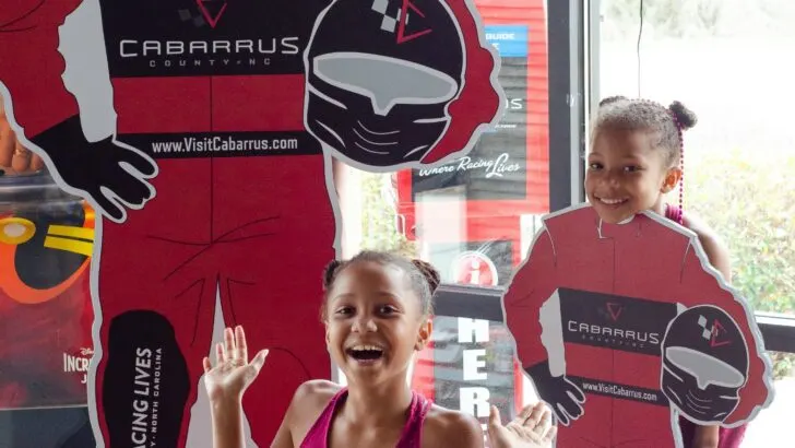 Visit Cabarrus County Vistor Center Kids Posing Funny. A Large Families Adventure Guide To Cabarrus County - North Carolina - via JaysSweetNSourLife.com.