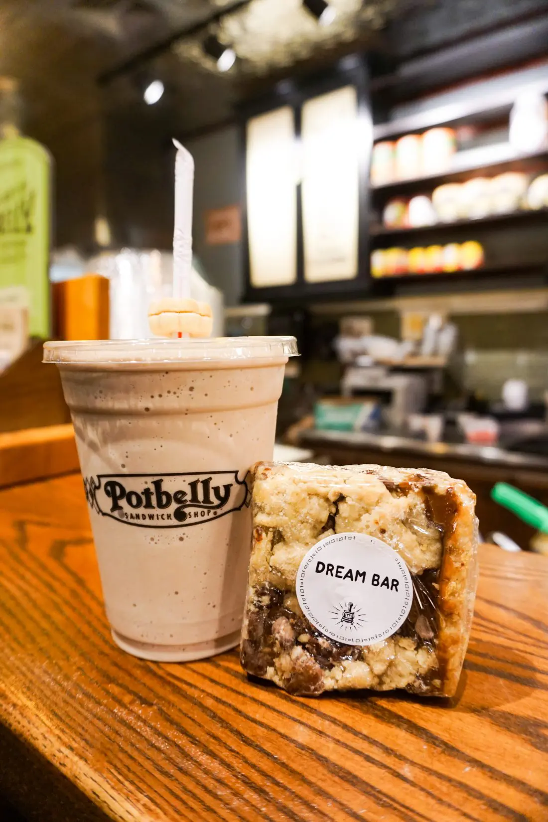 Free Shake Friday Potbelly Chocolate Shake and Dream Brownie. July 27th is Free Shake Friday at Potbelly, claim your free shake or smoothie with any purchase by just saying "it's free shake friday".