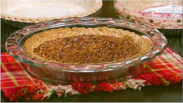 Pecan Pie Recipe in celebration of National Pecan Pie day July 12th. As seen on Fox 45 news, JaysSweetNSourLife shared this delicious recipe featuring a Spicy Praline Bacon Topping.