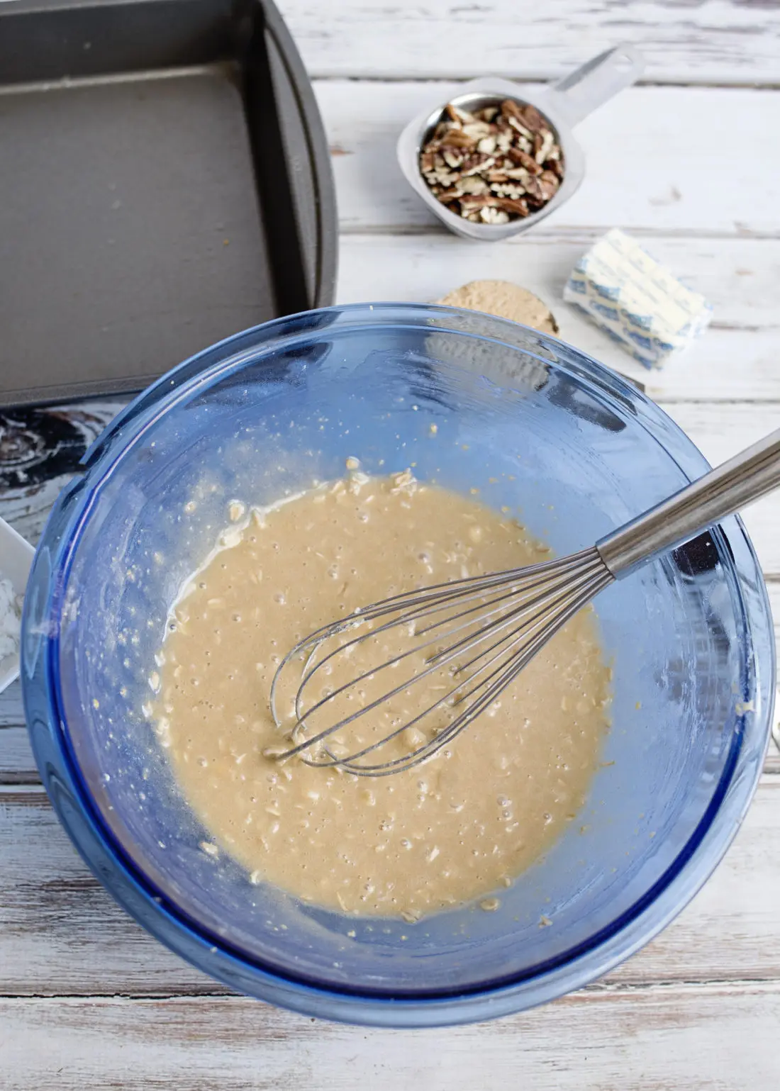 Oatmeal Cake with Coconut Pecan Frosting Step 7 blend till combined. Fill your home with the smell of an easy to make Grandma's recipe Oatmeal Cake with Coconut Pecan Frosting.