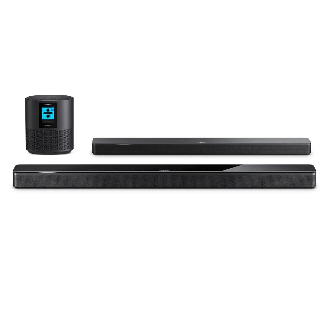 The stylish Bose Soundbar 500 has a thin profile that fits discreetly under your TV, while its powerful acoustics fill the room with sound. Grab all 3 of these products at your local Best Buy.