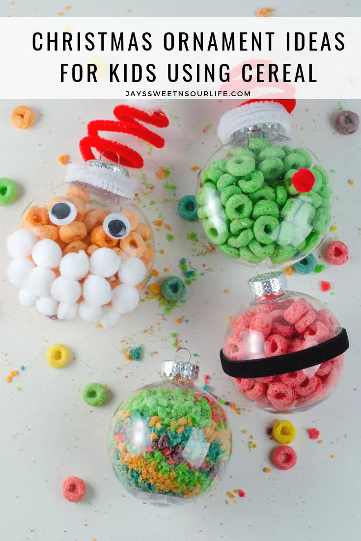 Christmas Ornament Ideas For Kids Using Cereal. It's time to let the kids be the boss for this new kid-friendly Christmas DIY. Rethink Cereal with somr my Christmas Ornament Ideas for Kids Using Cereal.