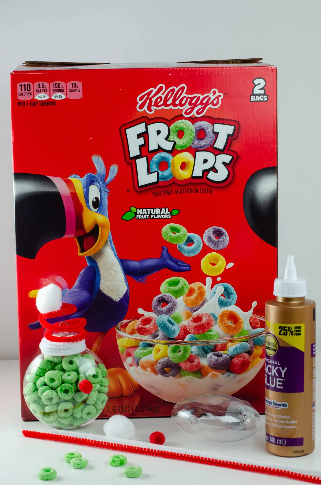 Christmas Ornament Ideas for Kids Using Cereal The Grinch Supplies Box. It's time to let the kids be the boss for this new kid-friendly Christmas DIY. Rethink Cereal with somr my Christmas Ornament Ideas for Kids Using Cereal.