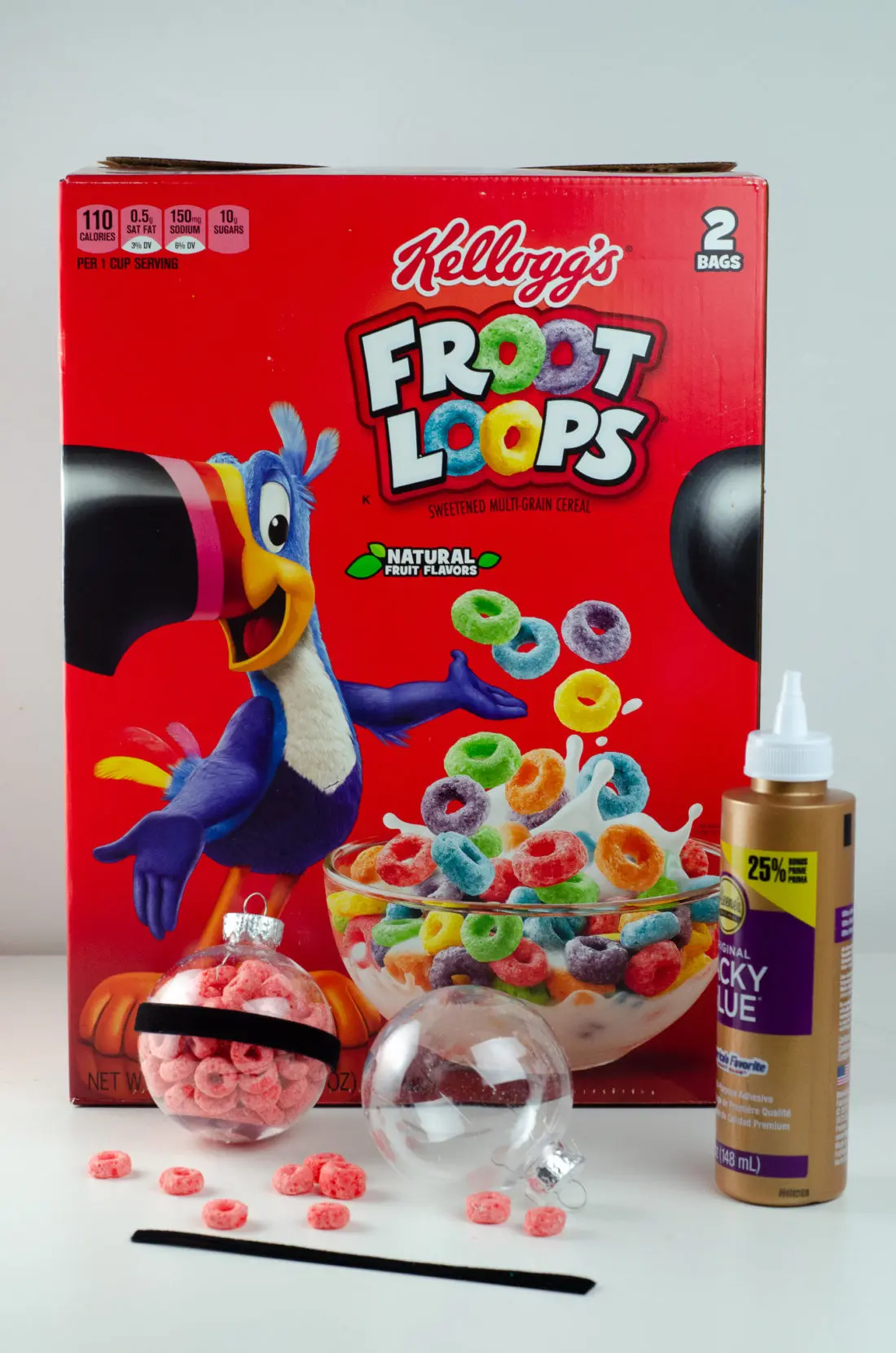 Christmas Ornament Ideas for Kids Using Cereal Santa Belly Supplies Box. It's time to let the kids be the boss for this new kid-friendly Christmas DIY. Rethink Cereal with somr my Christmas Ornament Ideas for Kids Using Cereal.