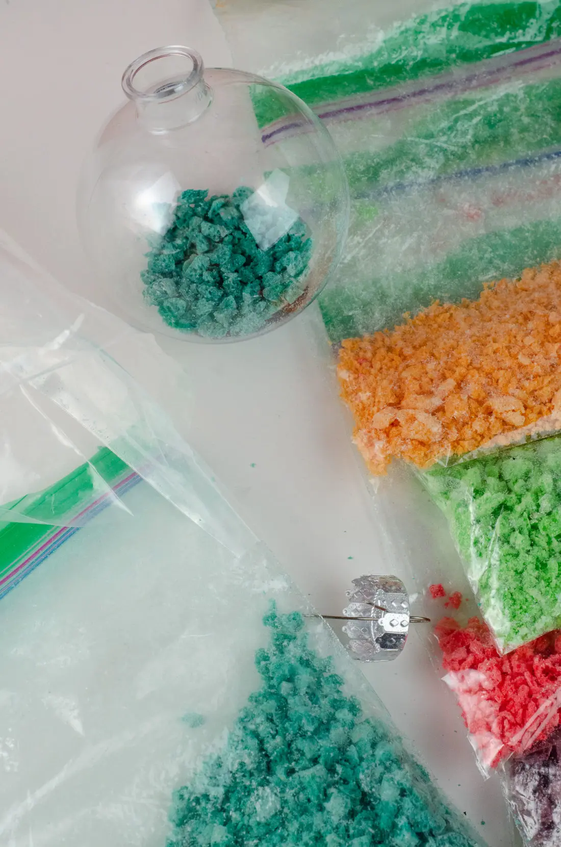 Christmas Ornament Ideas for Kids Using Cereal Abstract Ornament Process. It's time to let the kids be the boss for this new kid-friendly Christmas DIY. Rethink Cereal with somr my Christmas Ornament Ideas for Kids Using Cereal.