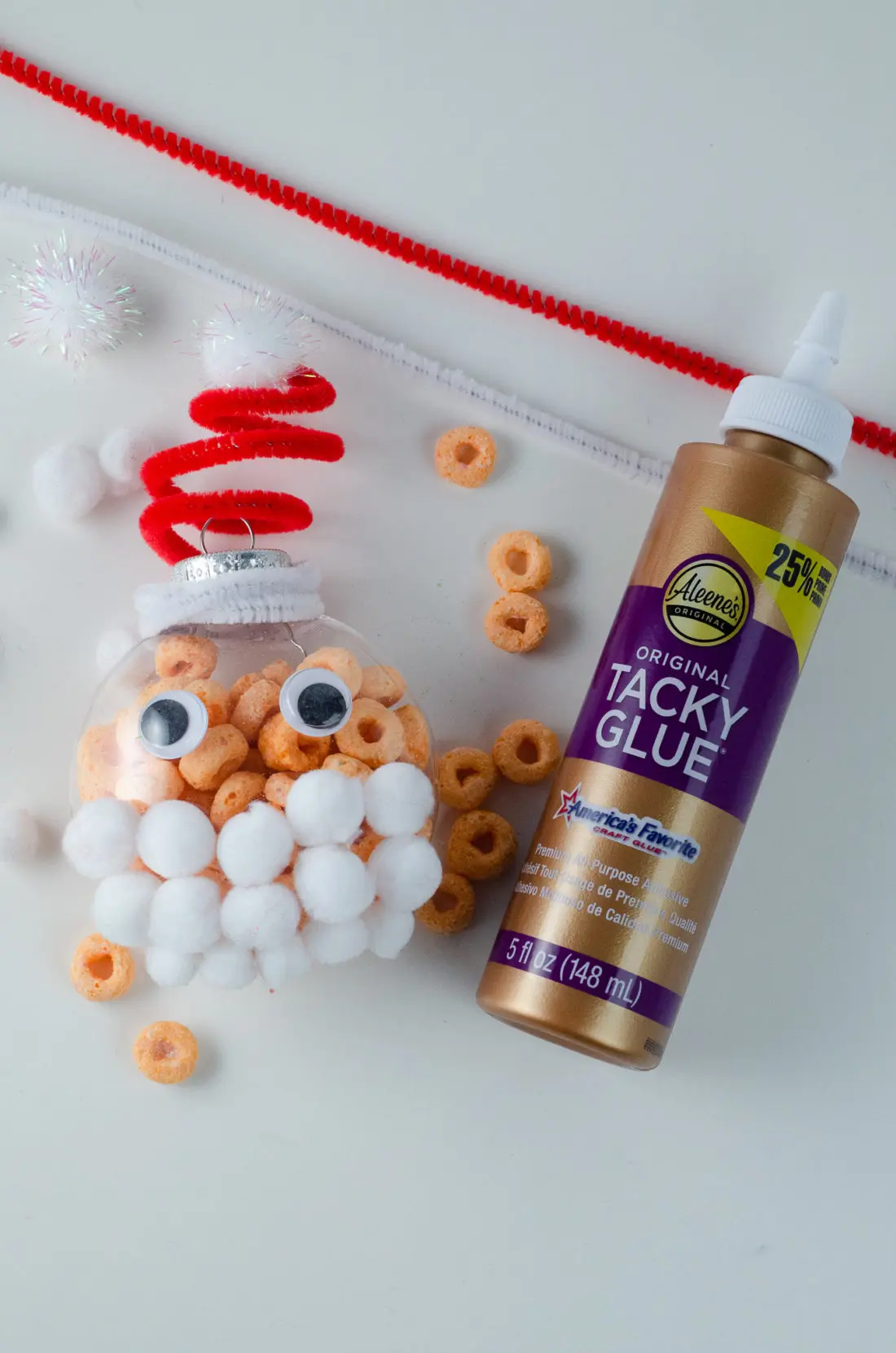 Christmas Ornament Ideas for Kids Using Cereal Santa Supplies. It's time to let the kids be the boss for this new kid-friendly Christmas DIY. Rethink Cereal with somr my Christmas Ornament Ideas for Kids Using Cereal.