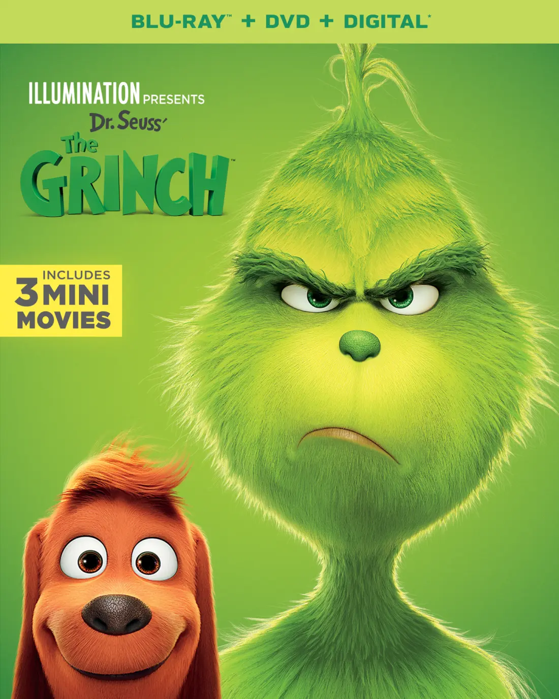 Universal Pictures Home Entertainment’s Dr. Seuss’ The Grinch Bluray Cover. Universal Pictures Home Entertainment’s Dr. Seuss’ The Grinch will be available on Digital January 22, and on Bluray February 5, 2019. Learn More!
