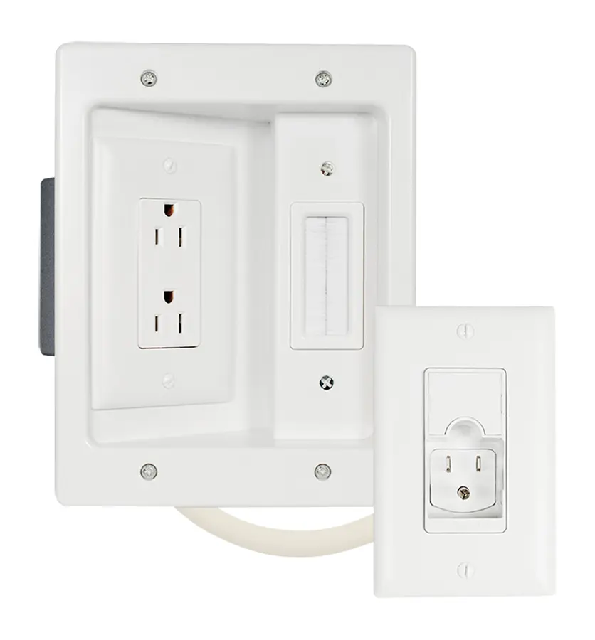 Legrand - In-Wall TV Power Kit outlet. Hide those ugly TV Cables with the Legrand - In-Wall TV Power Kit, read the full review..