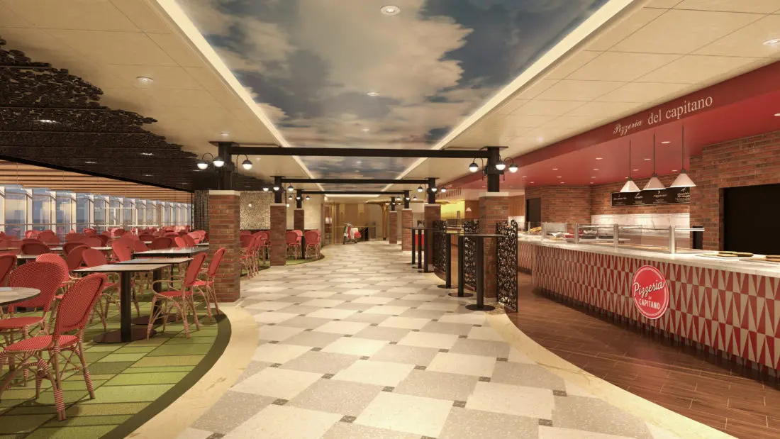 Piazza&Lanai Mardi Gras Carnivel Cruise Line. Six Distinctive, Themed Zones Will Deliver the Fun Carnival is Known For, All Coming on Mardi Gras in 2020. Learn more about this ship on my blog.