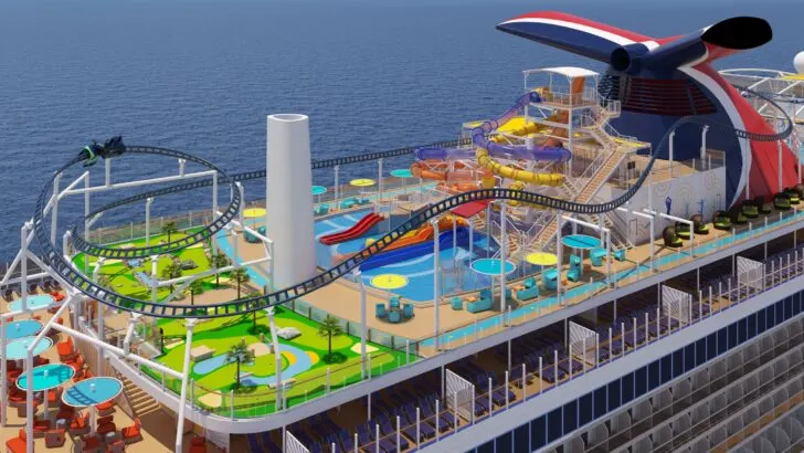 Sports deck Mardi Gras Carnivel Cruise Line. Six Distinctive, Themed Zones Will Deliver the Fun Carnival is Known For, All Coming on Mardi Gras in 2020. Learn more about this ship on my blog.