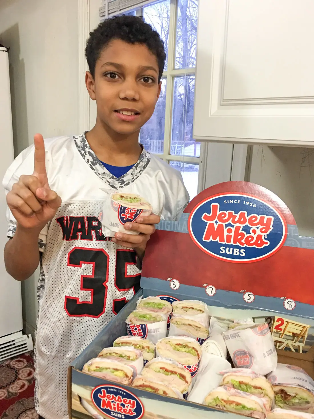 Number 1 Jersey Mikes Catering Sub Box. Stop stressing about what everyone will be eating on the Big Game Day. Take advantage of some awesome No-Cook Easy Game Day Snack Idea's on the blog now.