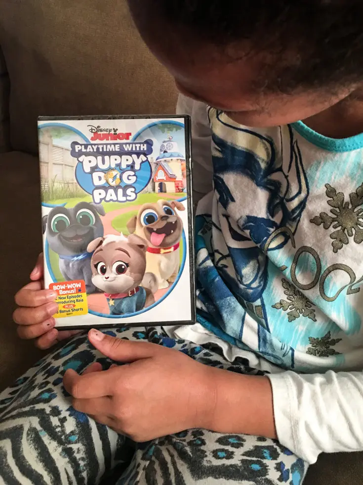 DIsney Junior Playtime With Puppy Dog Plays DVD Esuun Holding.. Adorable puppy brothers Bingo and Rolly are back! Join the doggy duo on amazing missions in their newest Playtime with Puppy Dog Pals DVD.