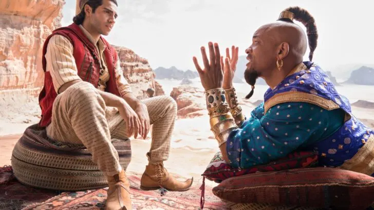 Aladdin and the Genie. Take a Special First Look At Disney's Aladdin, plus see Will Smith As The Genie! Never before seen footage and photos of the film are now available.