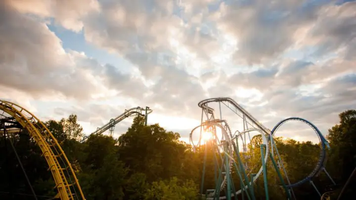 Busch Gardens Williamsburg Coasters Sunset photo.