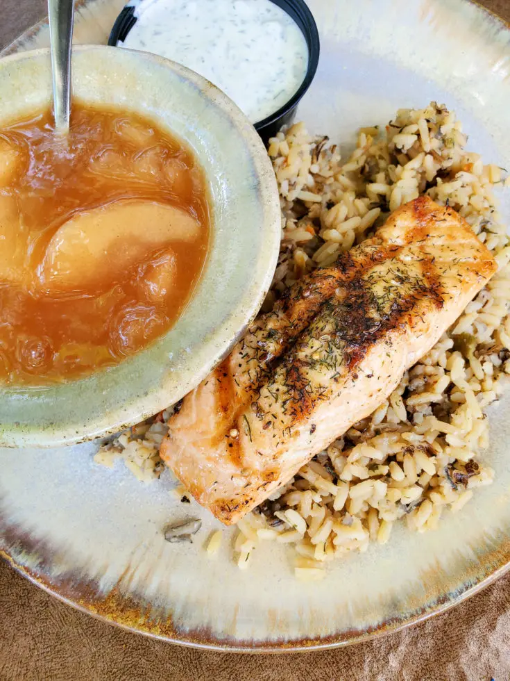 Pottery House Cafe Salmon and Rice. The Pottery House Cafe serves freshly made sandwiches, salads, and hearty entrees on dishes created by our potters right next door. Read my full review which includes photos of this beautiful and delicious location in Pigeon Forge, TN.