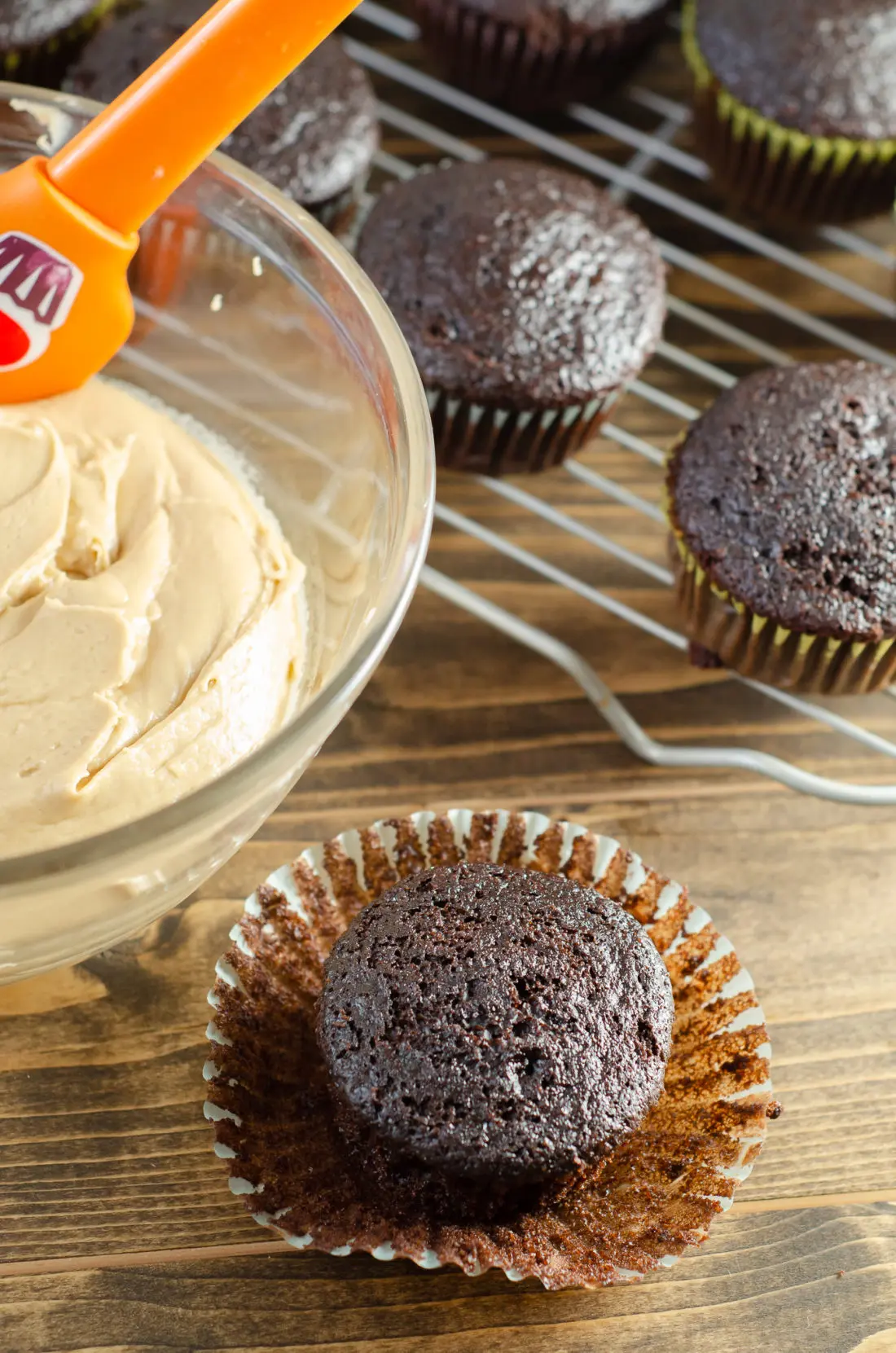 Super Moist Chocolate Cupcakes From Scratch Salted Caramel Frosting Ready. Celebrate any occasion with these decadent Super Moist Chocolate Cupcakes From Scratch with Salted Caramel Frosting and Caramel Filled Center. This homemade recipe is so easy to create, the kids can join in.