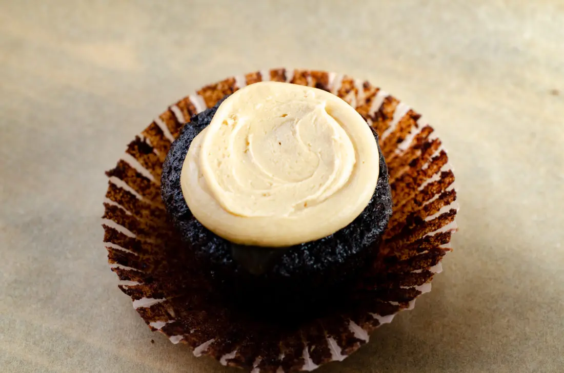 Super Moist Chocolate Cupcakes From Scratch Salted Caramel Frosting. Celebrate any occasion with these decadent Super Moist Chocolate Cupcakes From Scratch with Salted Caramel Frosting and Caramel Filled Center. This homemade recipe is so easy to create, the kids can join in.