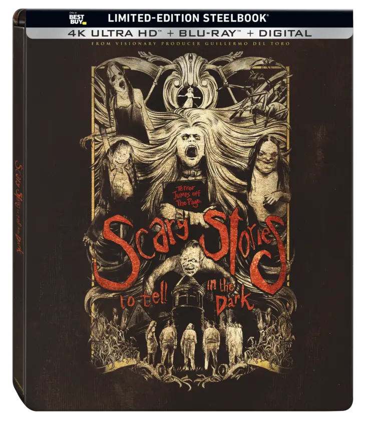 Scary Stories to Tell in the DarkSteelbook. Get ready to be absolutely terrified when&nbsp;Scary Stories to Tell in the Dark&nbsp;arrives on Digital October 22 and on 4K Ultra HD&trade; Combo Pack (plus Blu-ray and Digital), Blu-ray Combo Pack (plus DVD and Digital), DVD, and On-Demand November 5. The highly anticipated film adaptation of the iconic book series brings the thrills and chills of some of Alvin Schwartz&rsquo;s scariest stories to life.