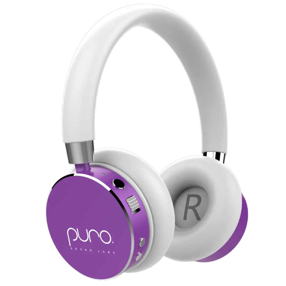 Puro Sound Labs BT2200 Bluetooth Headphones Purple. The BT2200 are designed to be safer headphones for kids. Made to protect young listeners&rsquo; eardrums from early hearing damage following the World Health Organization&rsquo;s recommendation of a 85dB-limited volume range. These Bluetooth headphones provide top-notch sound quality with great style and finesse. Jays Sweet N Sour Life 2019 Holiday Gift Guide for kids.