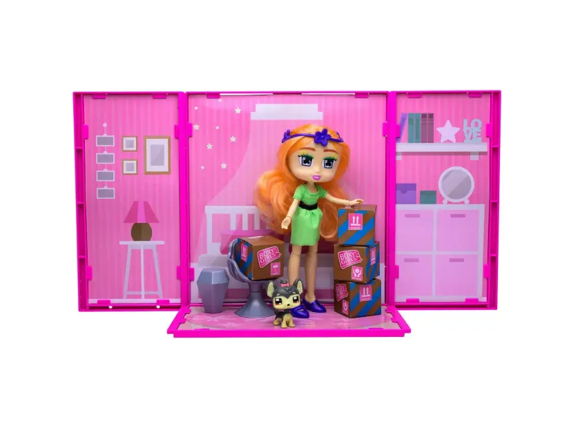 Boxy Girls&trade; Studio Suite with Seven! See what's inside to unbox! Fashion Surprises from shoes, clothes too accessories! Each Studio can connet to make a Boxy Girls&trade; World Bigger! Seven can sit & relax with her Boxy Pet while looking out the window into Boxy World! Jays Sweet N Sour Life 2019 Holiday Gift Guide for Kids.
