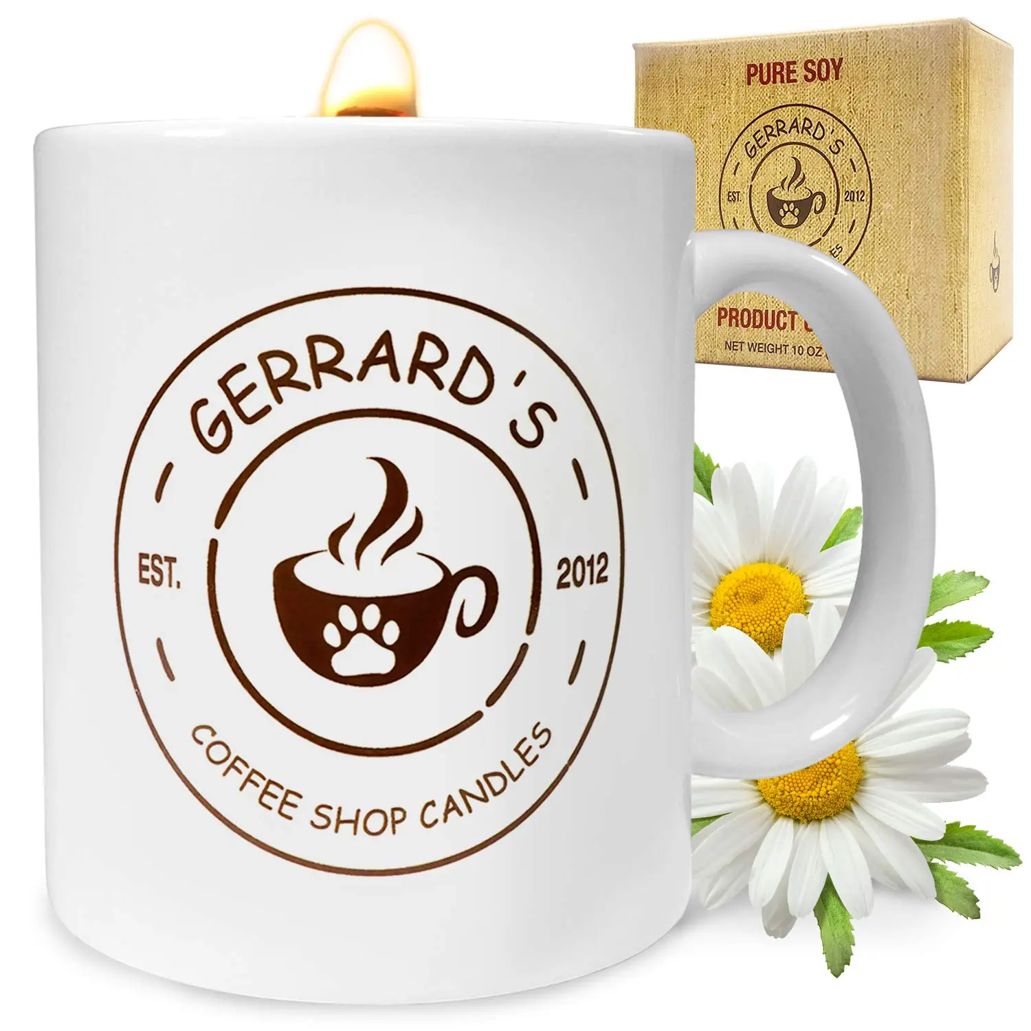 Coffee Shop Aroma at Home: Coffee, Cocoa, and Tea Nerds say their homes smell like their favorite coffee shops; The smooth burn of our Gerrard Larriett crackling candle fills multiple rooms with warm comforting aromas (even high ceiling and upper level rooms) turning even the most difficult days happy again