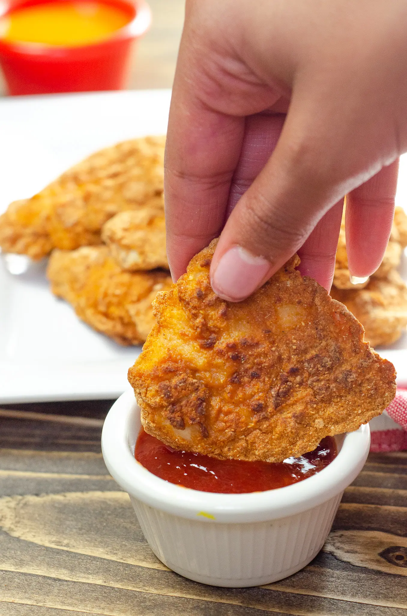 CAULIPOWER Chicken Tenders Dipped. CAULIPOWER's game-changing frozen chicken tenders start with high-quality chicken breast meat, coated with cauliflower and other gluten-free goodness, and then they are BAKED (not fried).